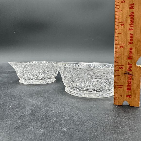 Vtg Finger/Fruit Bowls (2) Cape Cod by Imperial Glass Ohio Glassware 5.25" Set/2 - Picture 4 of 7